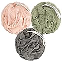 MainBasics Bath Shower Loofah Sponge Pouf Body Scrubber Exfoliator Body Wash Sponge (Set of 3, Earthy Love) Beauty & Personal Care MainBasics