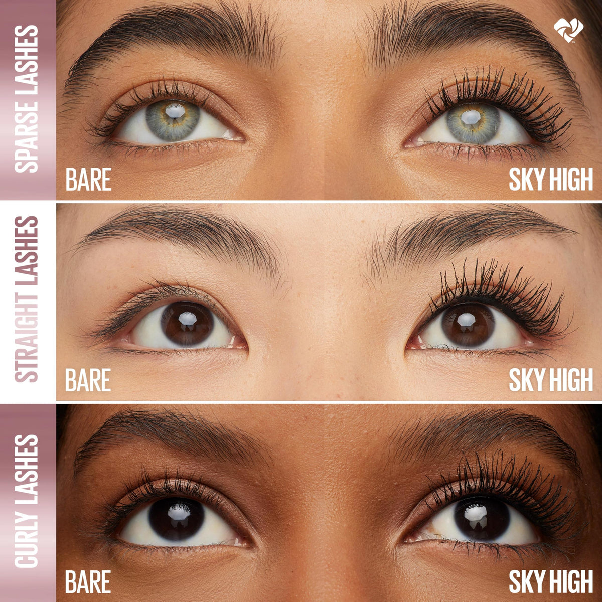 Maybelline Lash Sensational Sky High Waterproof Mascara Makeup, Volumizing, Lengthening, Defining, Curling, Multiplying, Buildable Formula, Brownish
