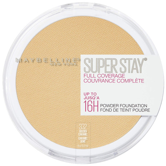 Maybelline Super Stay Full Coverage Powder Foundation Makeup, Up to 16 Hour Wear, Soft, Creamy Matte Foundation, Golden Caramel, 1 Count Beauty & Personal Care MAYBELLINE