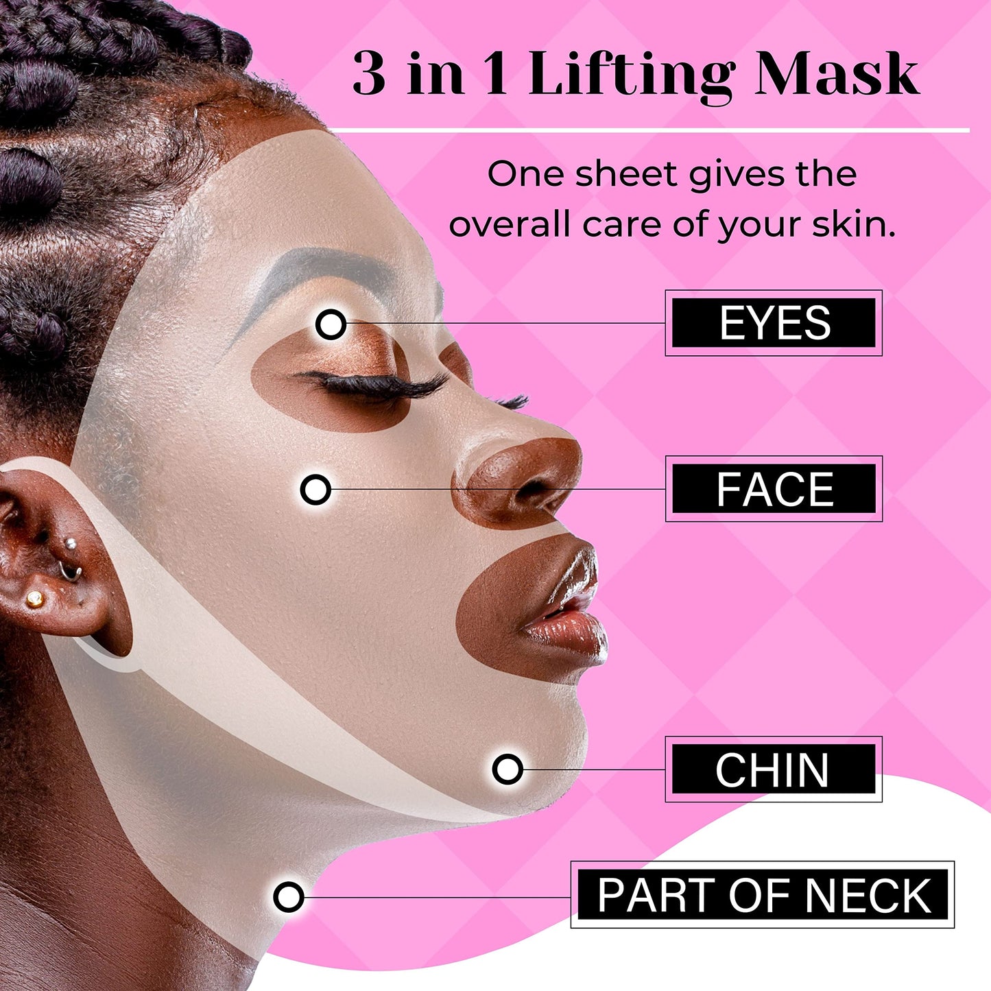 Sheet Masks for Face Chin Neck All in One - Moisturizing Facial Mask Skincare Set for Women and Men - Beauty Spa Anti Aging Treatment - Hydrating Beauty & Personal Care LINDREAM SKIN