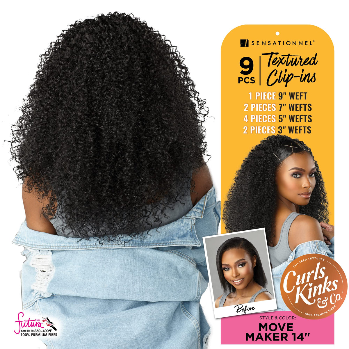 Sensationnel Curls Kinks & Co Textured Clip-In - MOVE MAKER 14? (Color:2 Dark Brown)