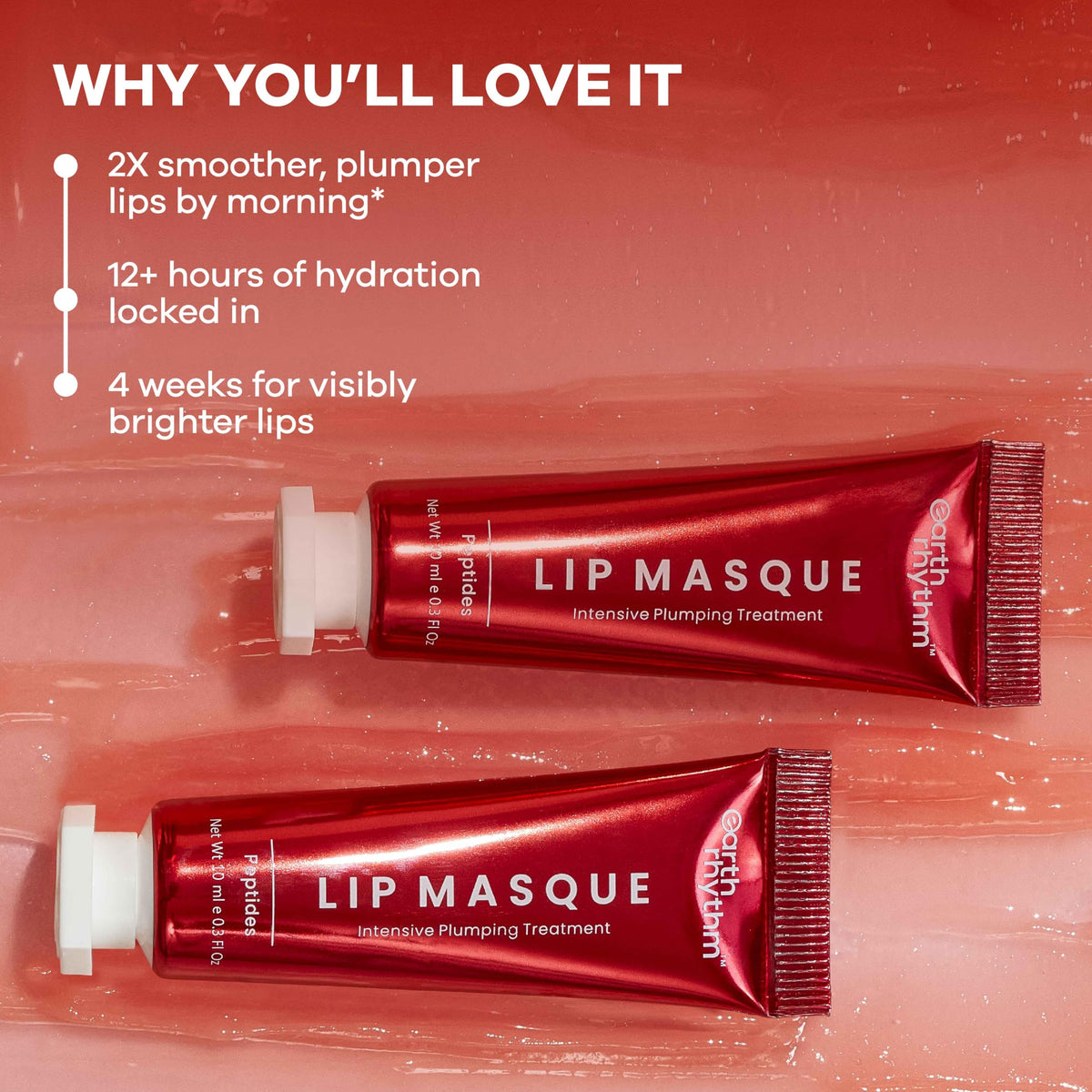 Earth Rhythm Lip Masque Lip Balm With Peptide, Nourishes, Smoothens, Plumps & Hydrates Dry Chapped Lips For Women & Girls, 10ml Beauty and Personal Care Earth Rhythm