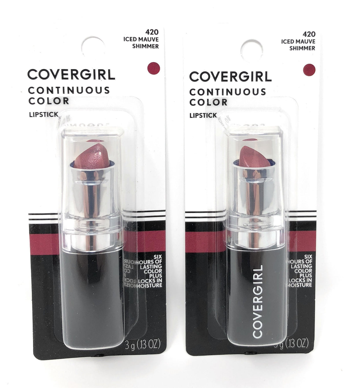 CoverGirl Continuous Color Lipstick, Iced Mauve 420, 0.13-Ounce Bottles (Pack of 2) Beauty & Personal Care COVERGIRL