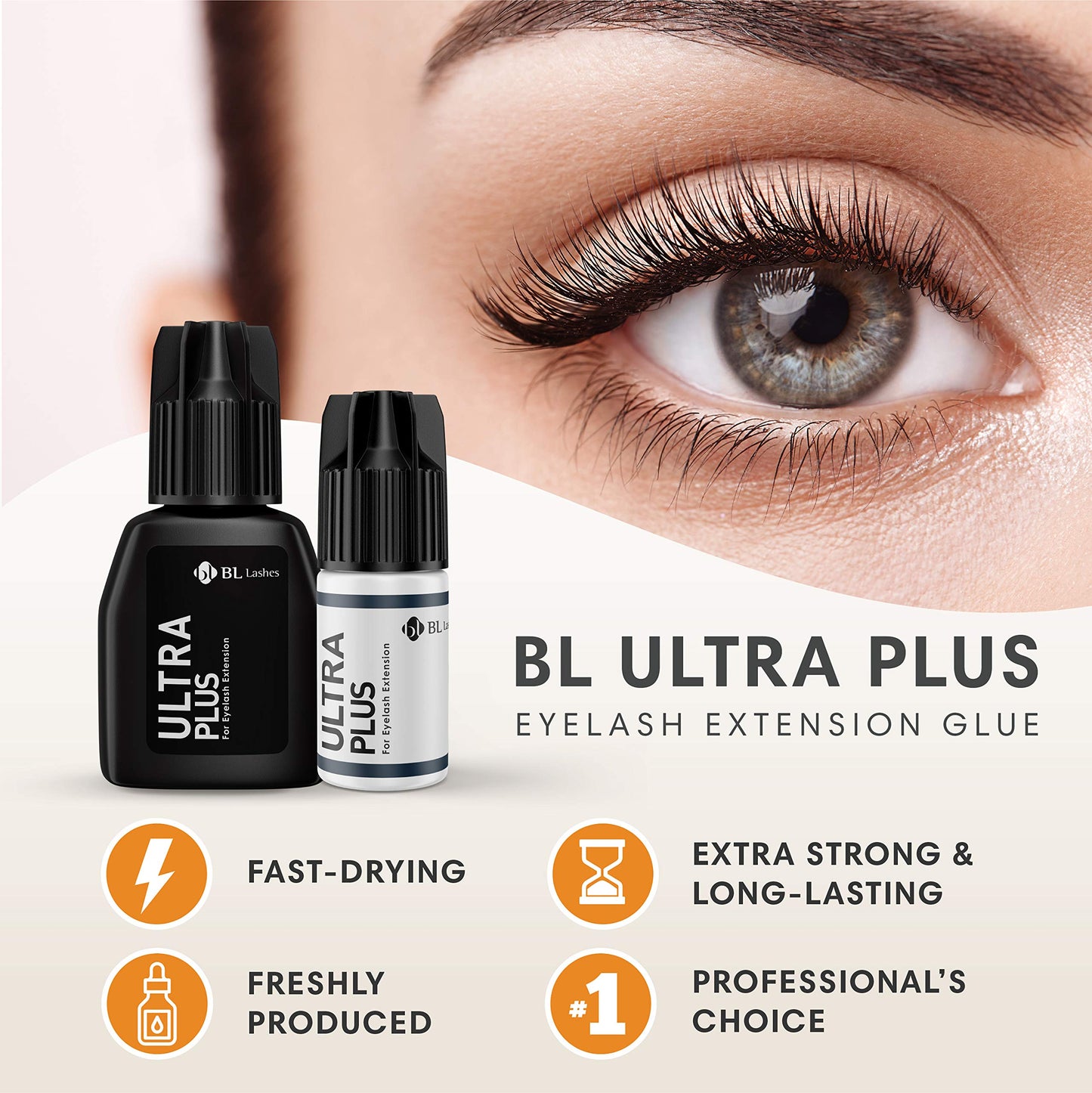 BL Lashes (Blink) Ultra Plus Extra Strong Eyelash Extension Glue | 2-3 Sec Drying | 7 Weeks Great Retention | Black Adhesive | Long Lasting | Beauty & Personal Care BL BL