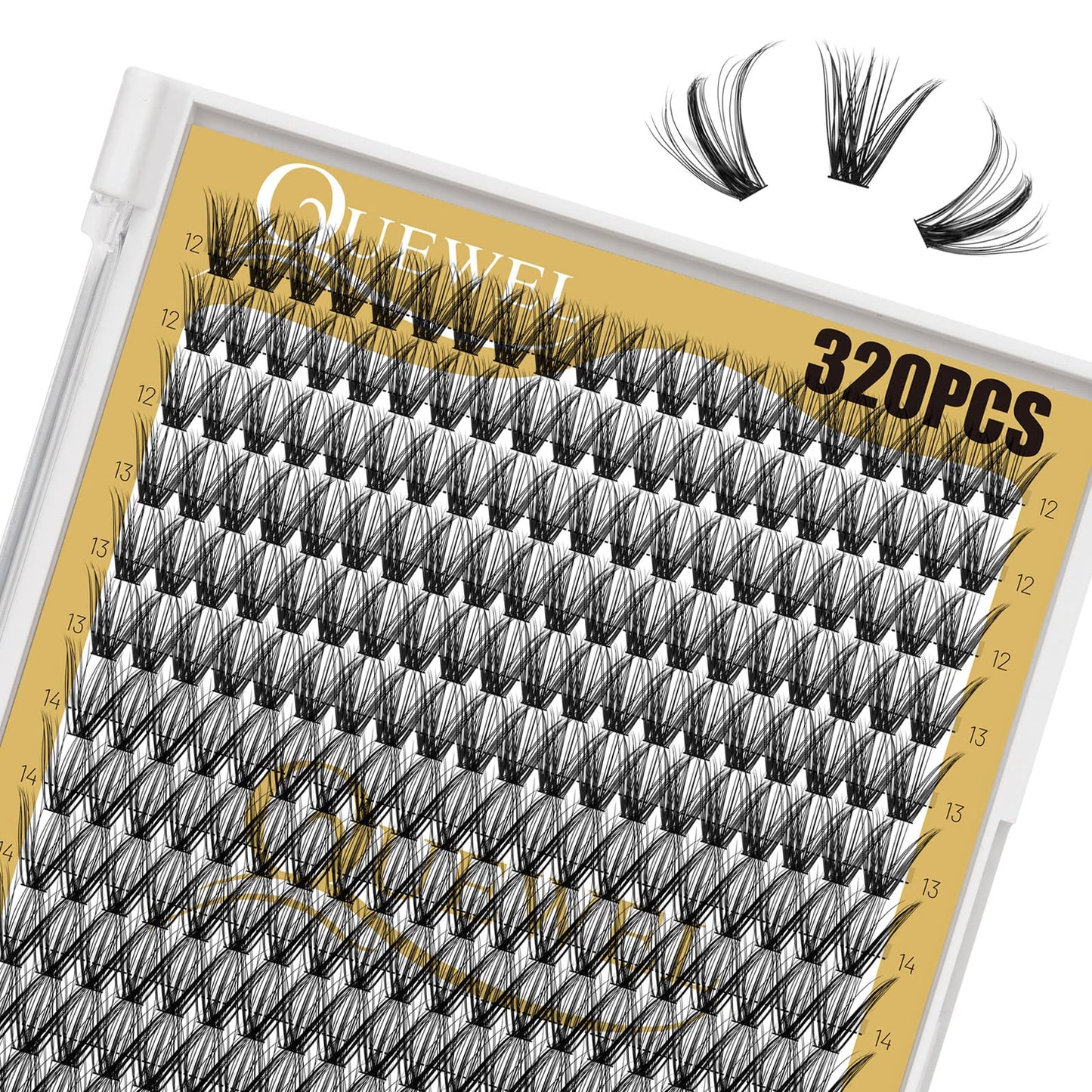 QUEWEL Lash Clusters 320Pcs Cluster Lashes 40D C Curl Lash Cluster Eyelash Extensions Mix12-18mm Individual Eyelashes Clusters Wispy Lash Clusters Beauty and Personal Care QUEWEL