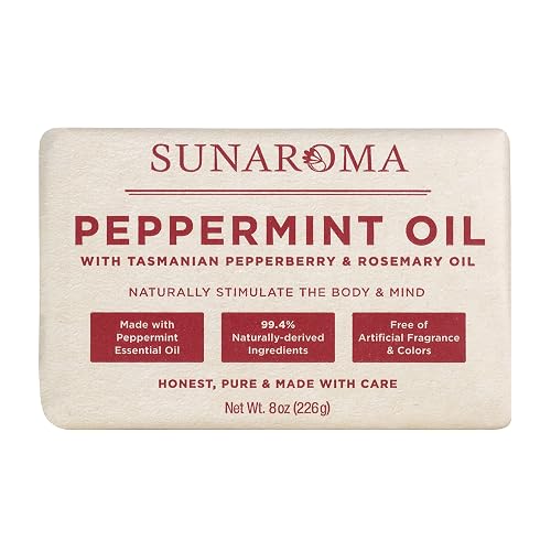 Sunaroma Peppermint Oil W/ Tasmanian Pepperberry and Alpine Rose Soap (8 Ounce) Beauty & Personal Care SUNAROMA