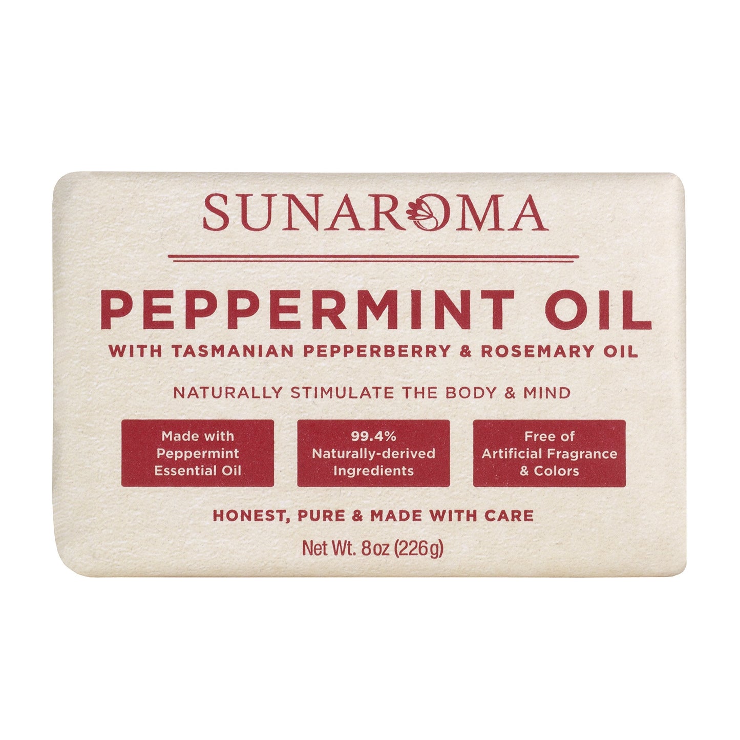 Sunaroma Peppermint Oil W/ Tasmanian Pepperberry and Alpine Rose Soap (8 Ounce) Beauty & Personal Care SUNAROMA