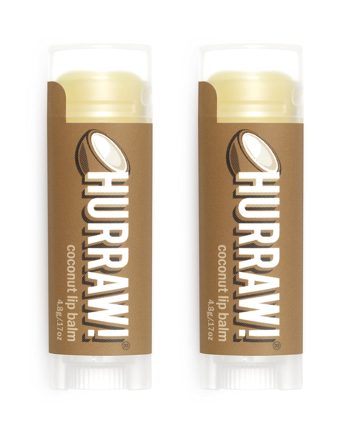 Hurraw! Coconut Lip Balm, 2 Pack: Organic, Certified Vegan, Cruelty and Gluten Free. Non-GMO, 100% Natural Ingredients. Bee, Shea, Soy and Palm Free. Beauty & Personal Care HURRAW!