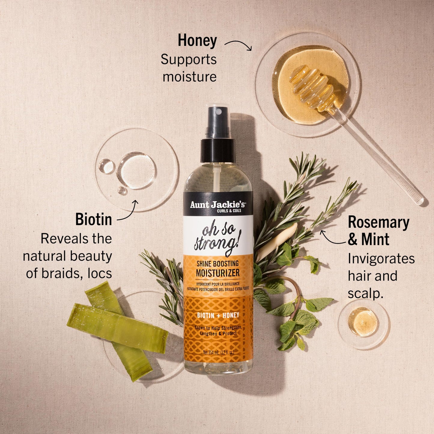 Aunt Jackie's Award-Winning Braid + Twist Collection Oh So Strong Shine Boosting Moisturizer, 12 fl oz Beauty & Personal Care Aunt Jackie's