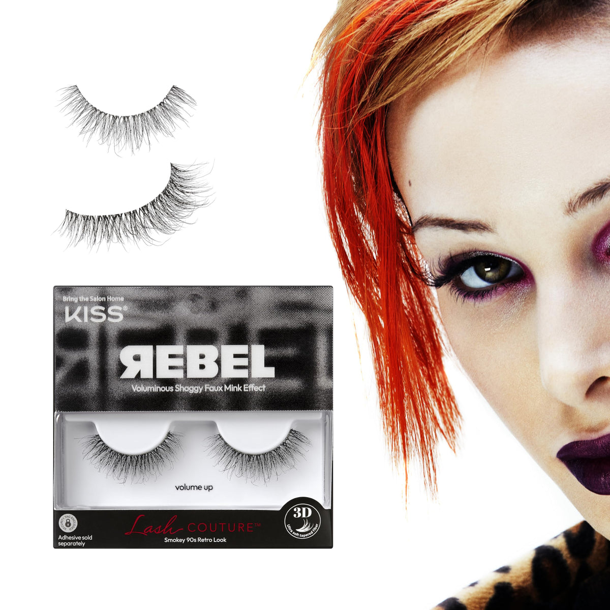 KISS Rebel, False Eyelashes, 'Volume Up', 12mm, Includes 1 Pair Of Lash, Easy to Apply, Reusable Lash Clusters Beauty & Personal Care KISS