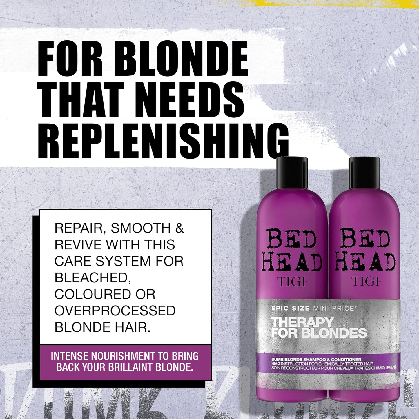 Bed Head by TIGI Dumb Blonde Restoring Shampoo and Conditioner Duo for Damaged Blonde Hair, 25.36 fl oz Beauty & Personal Care TIGI