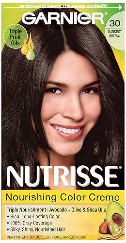 Garnier Nutrisse Nourishing Color Creme, 30 Darkest Brown Beauty & Personal Care Garnier