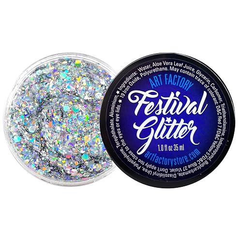 Art Factory Starstruck Silver Chunky Body Glitter Gel - Holographic Cosmetic Glitter for Face, Hair & Body - Festival Rave Makeup, Long Wear Hair Beauty & Personal Care Art Factory