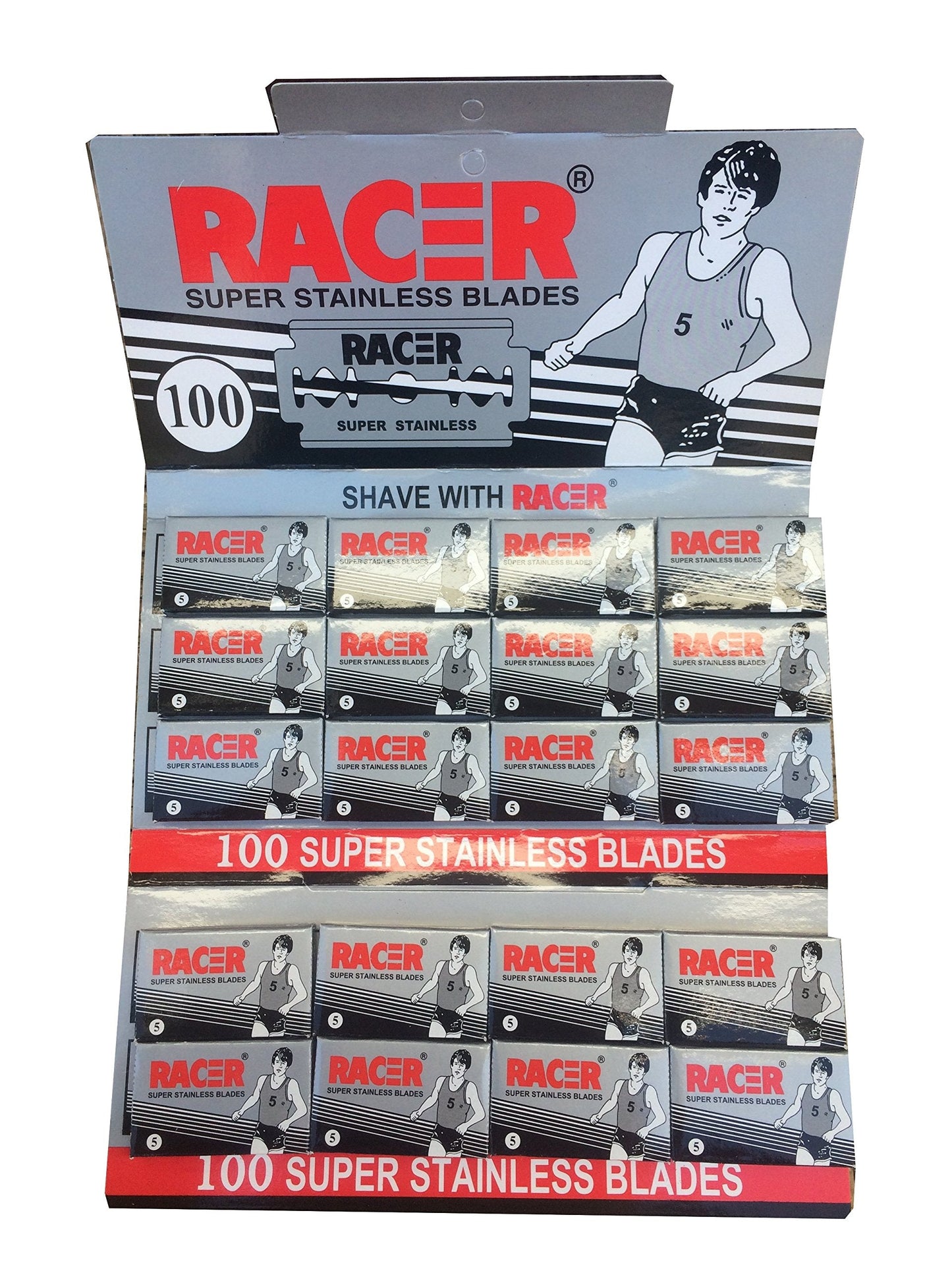 Racer Super Stainless Double Edge Safety Razor Blades, 100 blades (20x5) Beauty and Personal Care LORD