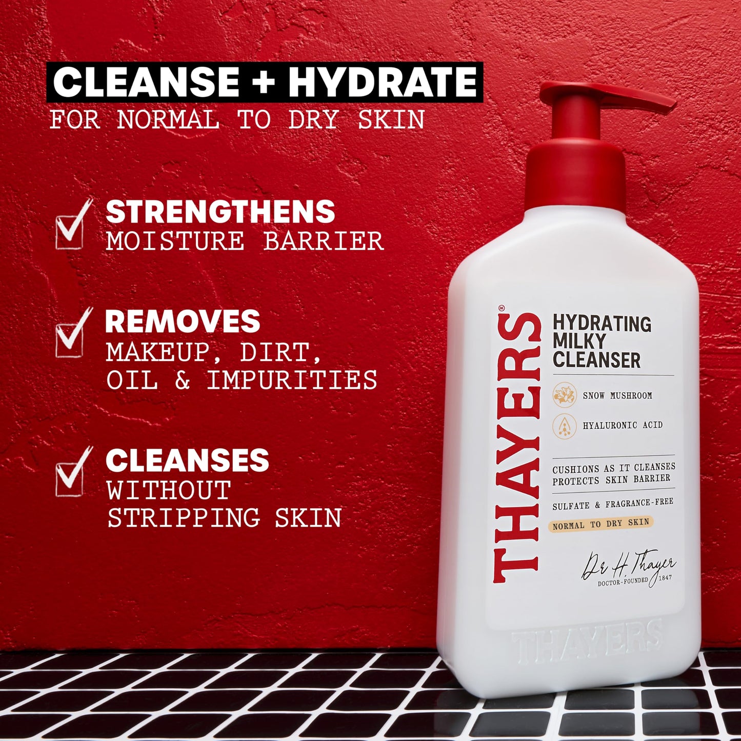 Thayers Milky Hydrating Face Cleanser with Snow Mushroom and Hyaluronic Acid, Dermatologist Recommended Gentle Facial Wash and Hydrating Skincare Beauty & Personal Care THAYERS
