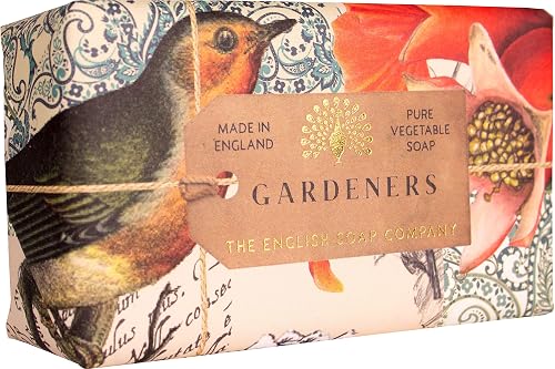 The English Soap Company Anniversary Wrapped Bar, Exfoliating Shea Butter Soap, Exfoliating Soap Bar for Body, Gardeners Pink Grapefruit Scent 0.42 Beauty & Personal Care The English Soap Company