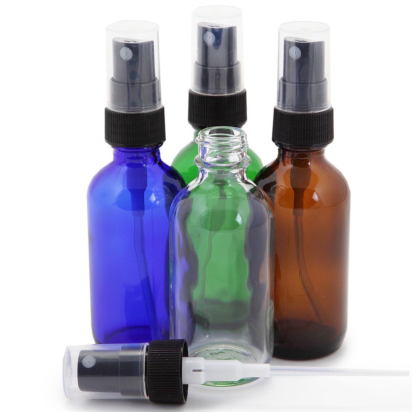 Vivaplex, 12, Assorted Colors, 2 oz Glass Bottles, with Black Fine Mist Sprayers Beauty & Personal Care Vivaplex