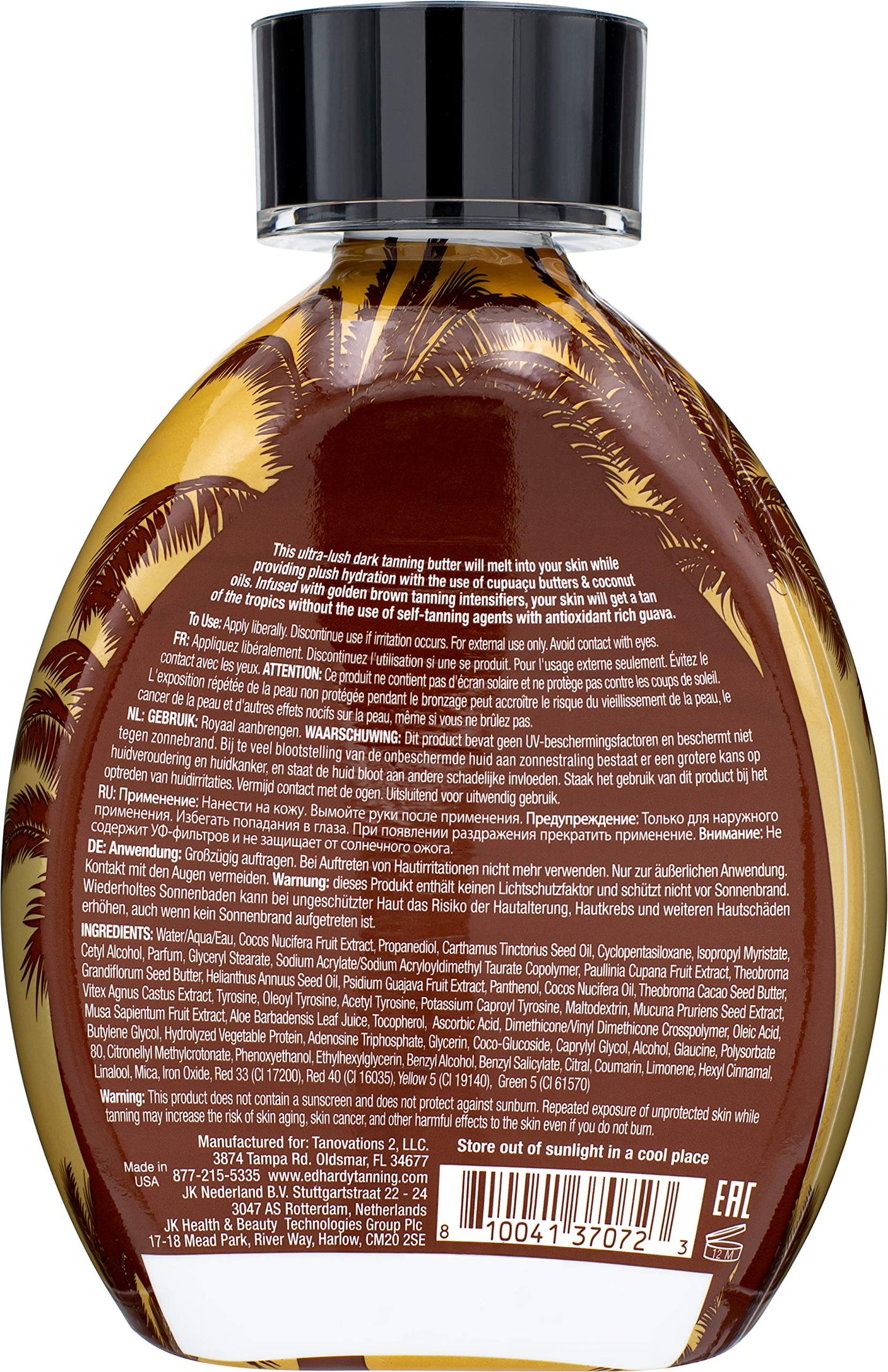 Ed Hardy Brazilian Browning Butter Dark Tanning Lotion - Skin Softening Golden Tanning Butter with Cupuacu Butters & Coconut Oils for Intense Skin Beauty & Personal Care ED HARDY