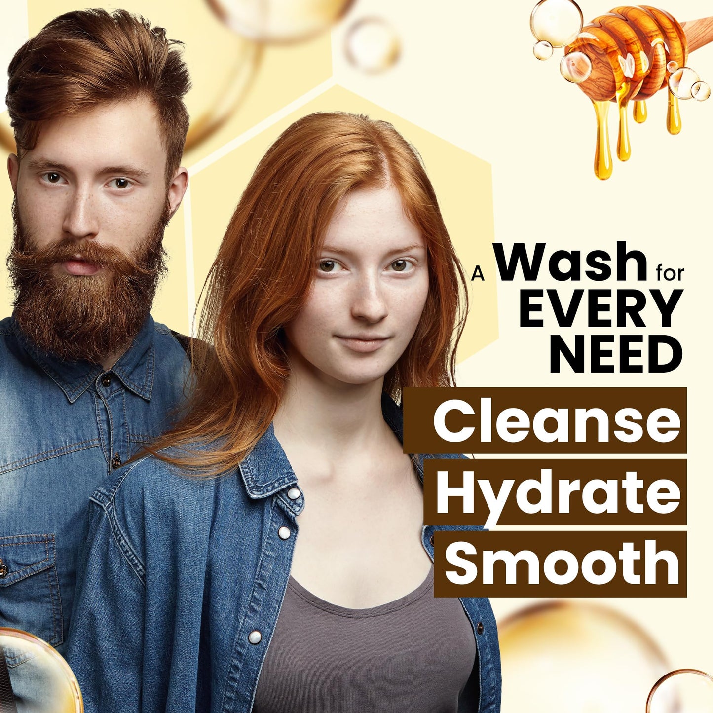 Herbishh Honey Shampoo & Conditioner Set (300 mL Each) Cleansing Shampoo for Buildup with Hydrating Conditioner for Dry & Damaged Hair, Shine Beauty & Personal Care Herbishh
