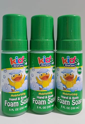 Foam soap moisturizing hand & body for kids 3+ -pack 3, 15 fl oz (5oz each) Beauty & Personal Care Kids XtraCare