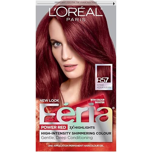 L’Oreal Paris Feria Multi-Faceted Shimmering Color, R57 Power Red Intense Medium Auburn Beauty & Personal Care L'Oreal Paris