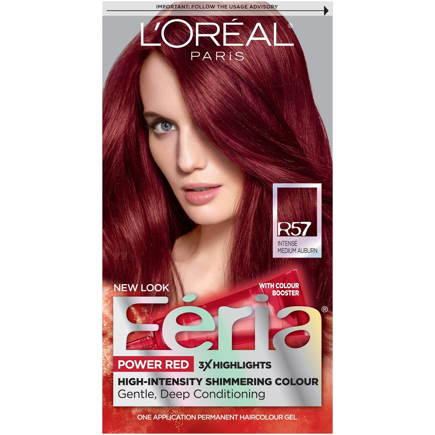 L’Oreal Paris Feria Multi-Faceted Shimmering Color, R57 Power Red Intense Medium Auburn Beauty & Personal Care L'Oreal Paris
