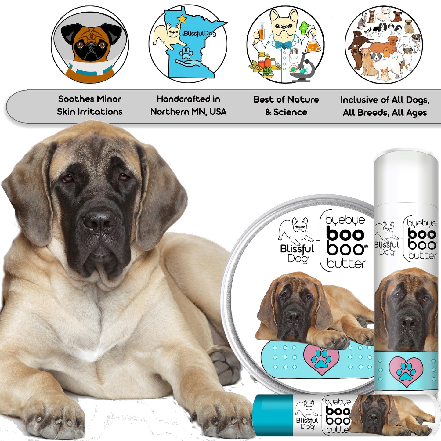 The Blissful Dog 1 oz TIN Mastiff Booboo Butter Beauty and Personal Care The Blissful Dog