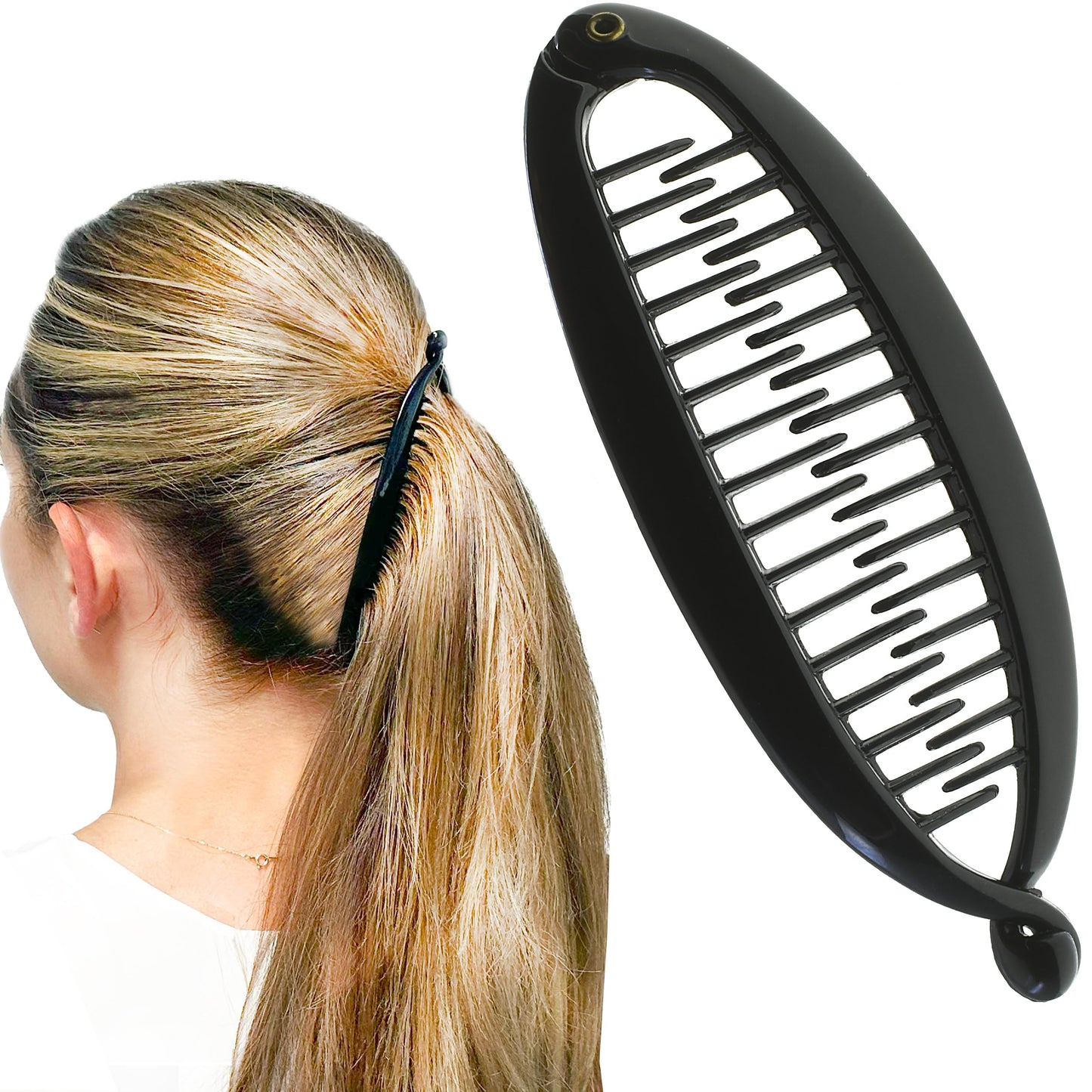 Camila Paris NV137 4.5 inch French Banana Clip Hair Comb Classic Girls Updo Flexible Ponytail Holder Interlocking Banana Combs, Fashion Durable Beauty & Personal Care Camila