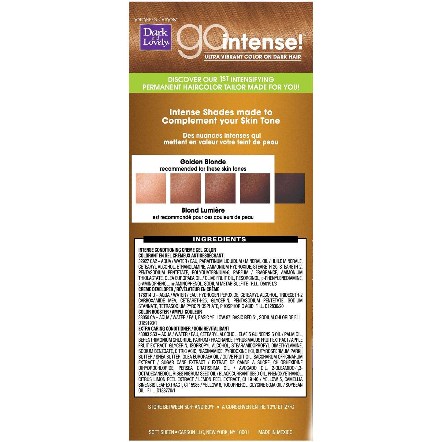 SoftSheen-Carson Dark and Lovely Go Intense Ultra Vibrant Color on Dark Hair, Golden Blonde 10 (Packaging May Vary) Beauty & Personal Care SoftSheen