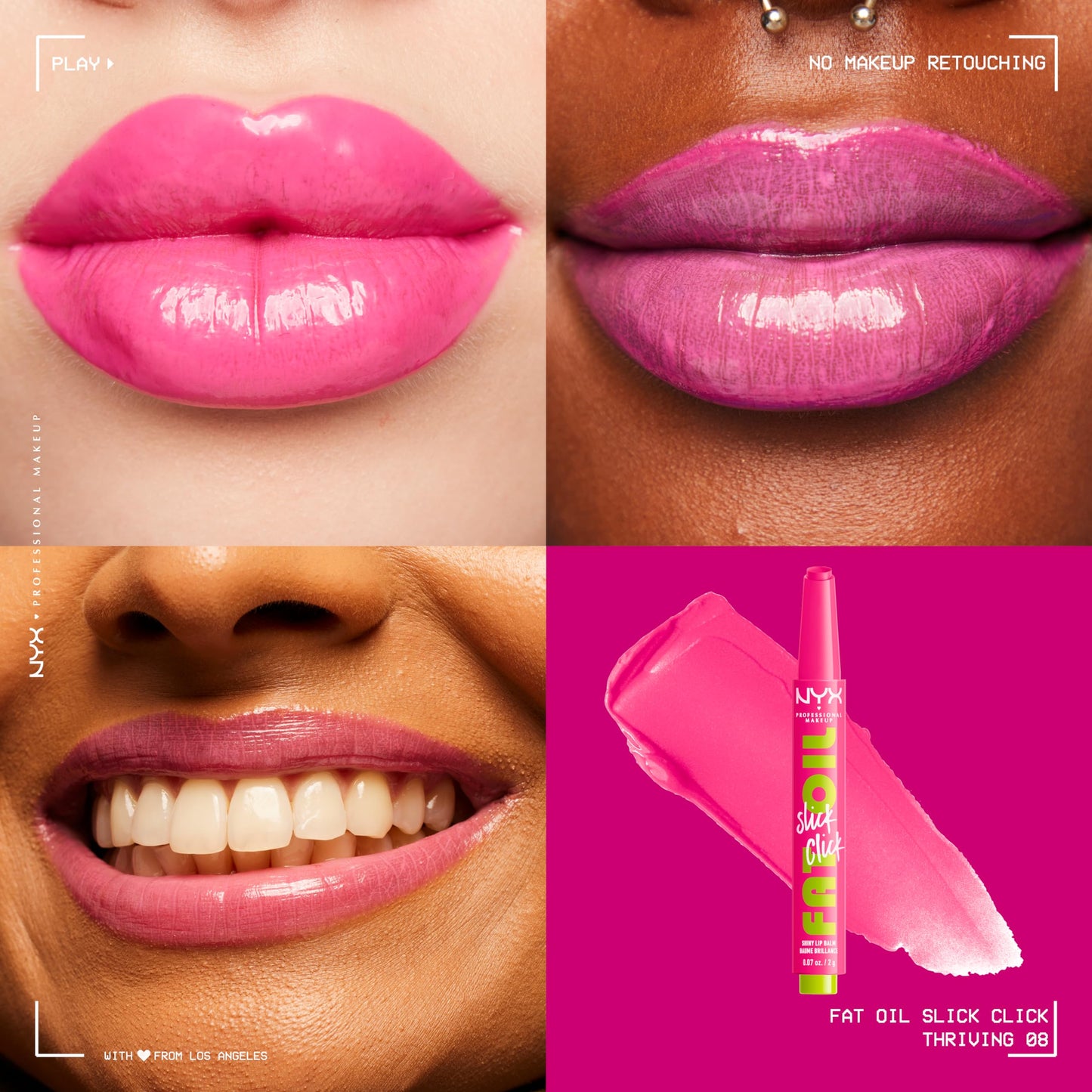 NYX PROFESSIONAL MAKEUP Fat Oil Slick Click, Lightweight, Buildable, Pigmented Vegan Lip Balm - Thriving Beauty and Personal Care NYX PROFESSIONAL MAKEUP
