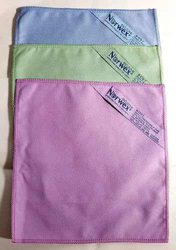 Norwex Suede Mke-up Remover Face Cloth Set),blue, purple and green (Pack of 3) Beauty & Personal Care Norwex