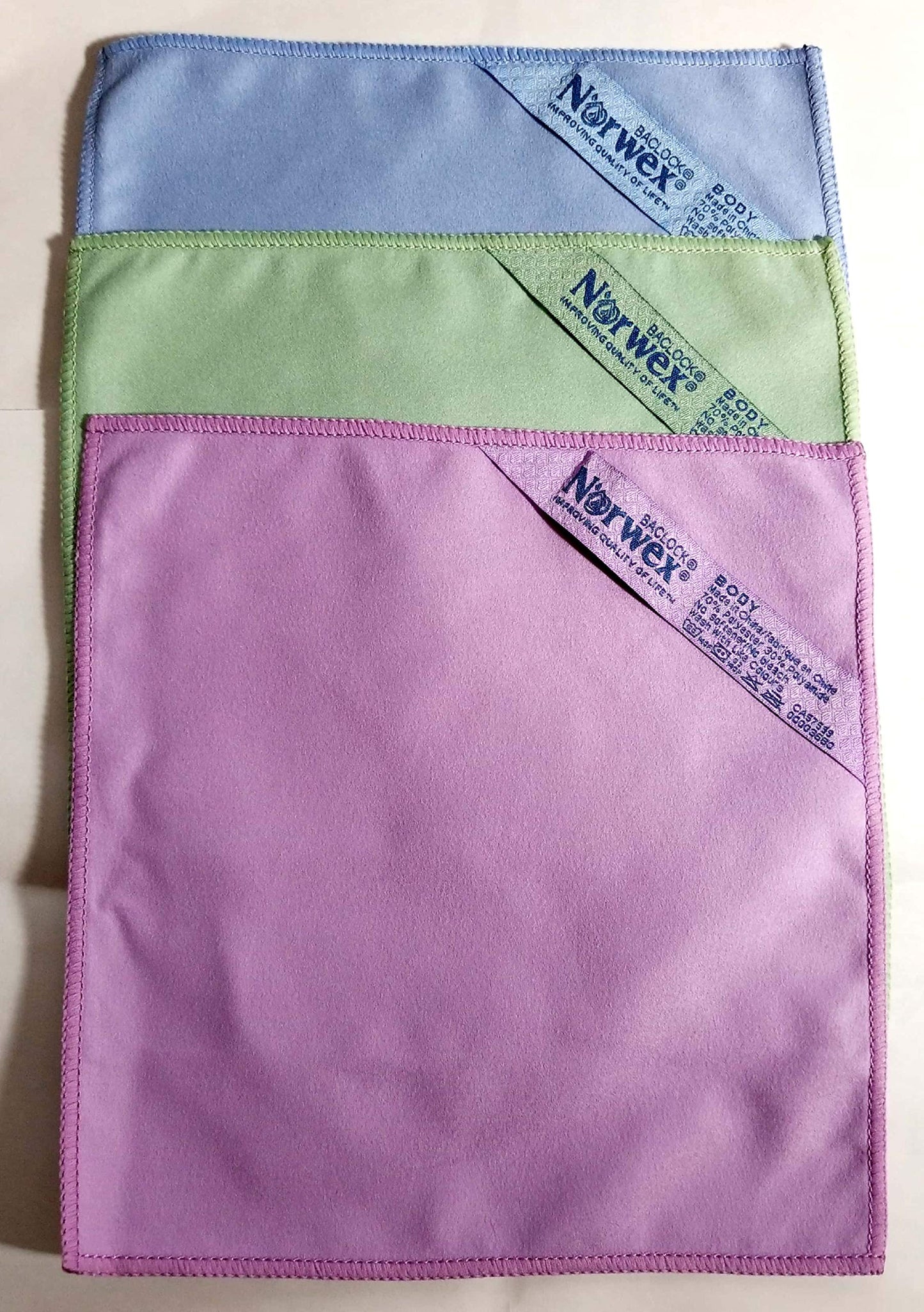 Norwex Suede Mke-up Remover Face Cloth Set),blue, purple and green (Pack of 3) Beauty & Personal Care Norwex
