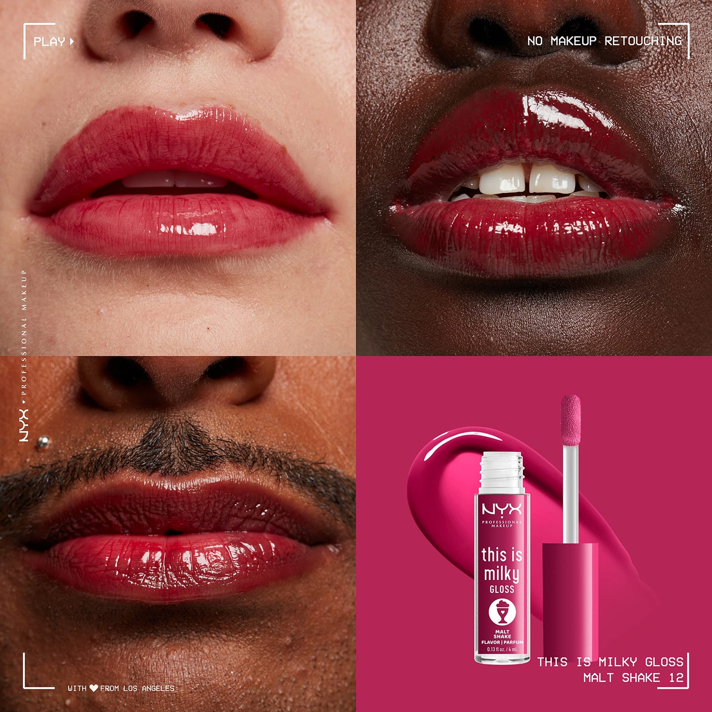 NYX PROFESSIONAL MAKEUP This Is Milky Gloss, Lip Gloss with 12 Hour Hydration, Vegan - Malt Shake (Warm Red) Beauty & Personal Care NYX PROFESSIONAL MAKEUP