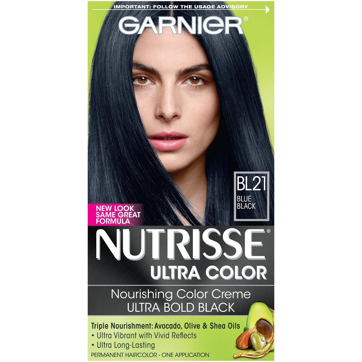 Garnier Nutrisse Ultra Color Nourishing Hair Color Creme, BL21 Blue Black (Packaging May Vary) Beauty & Personal Care Garnier