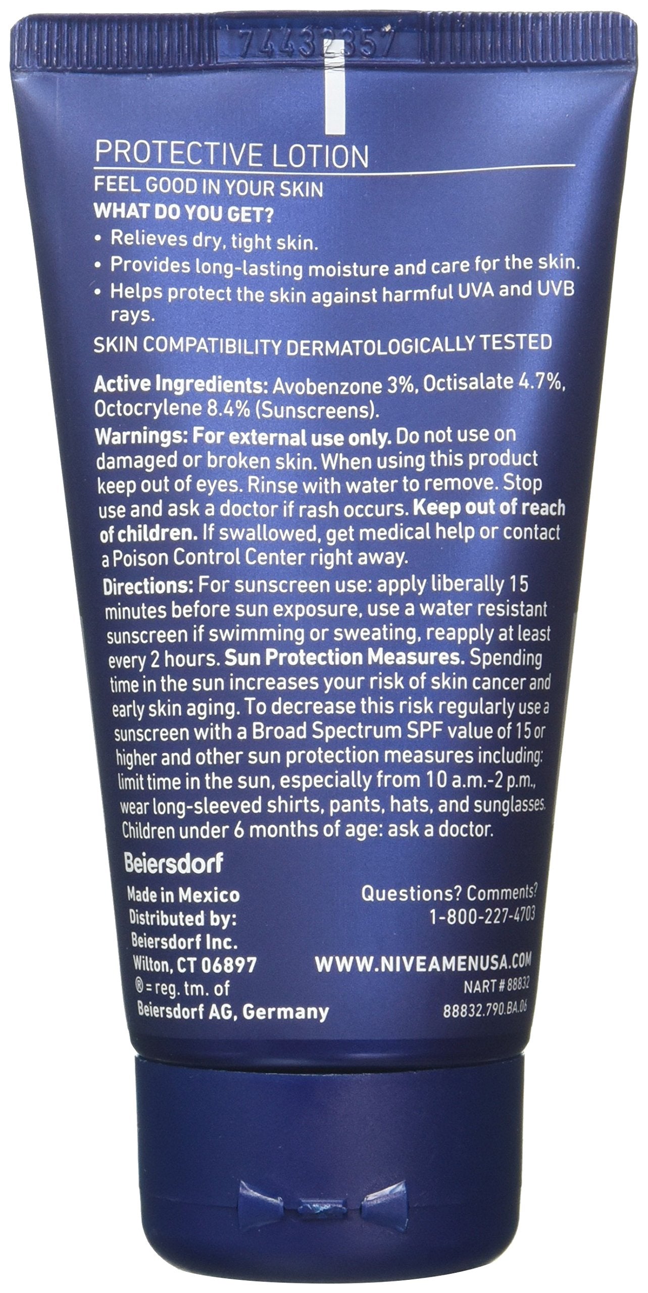 NIVEA FOR MEN Original, Protective Lotion SPF 15 2.50 oz (Pack of 2) Beauty & Personal Care NIVEA MEN