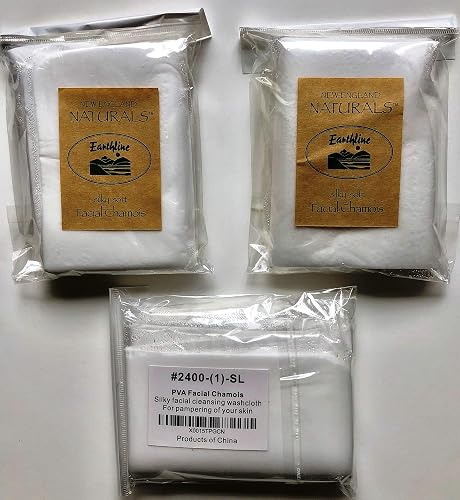 3 Pack PVA Facial Chamois 9" x 9" BY NEW ENGLAND NATURALS / EARTHLINE Beauty & Personal Care Earthline