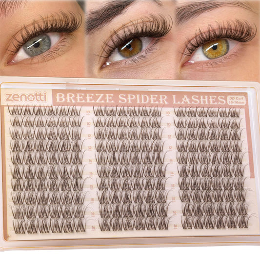 Brown Lash Clusters Breeze Spider Eyelash Clusters DD Curl Brown Wispy Cluster Eyelash Extensions Natural Spider Lashes Cluster with Invisible Band Beauty and Personal Care zenotti Default Title