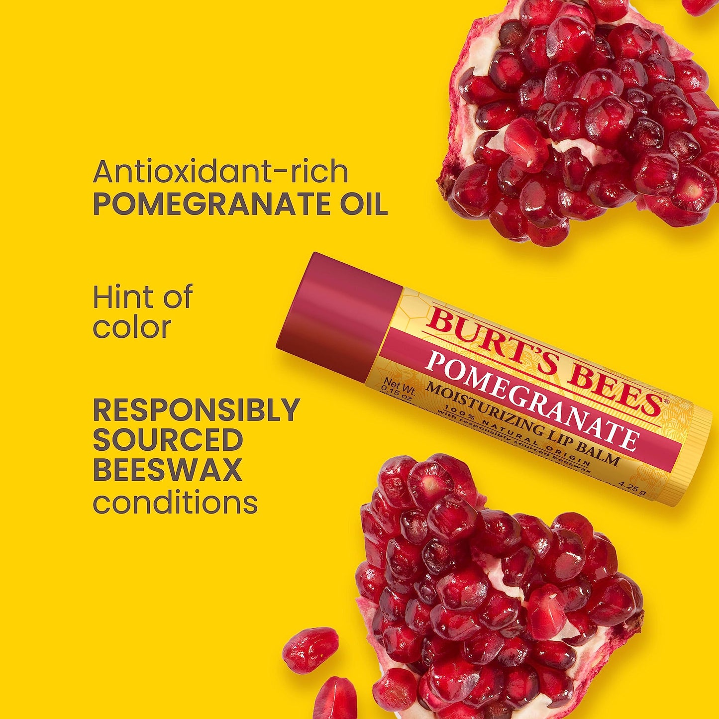 Burt's Bees Replenishing Lip Balm with Pomegranate Oil, 0.15-Ounce (Pack of 6) Beauty and Personal Care Burt's Bees