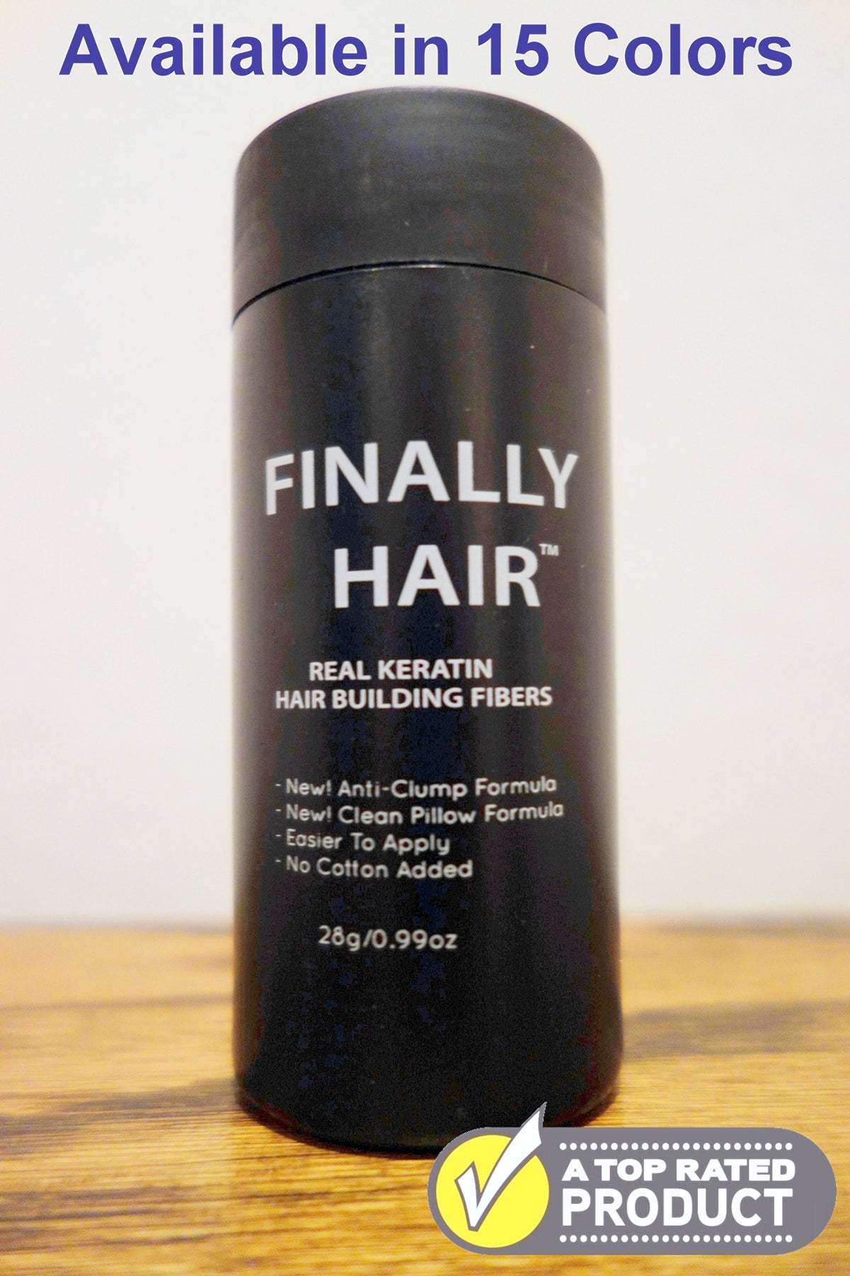 Finally Hair Building Fibers - Full Shaker Bottle (Light Medium Brown, 28g)