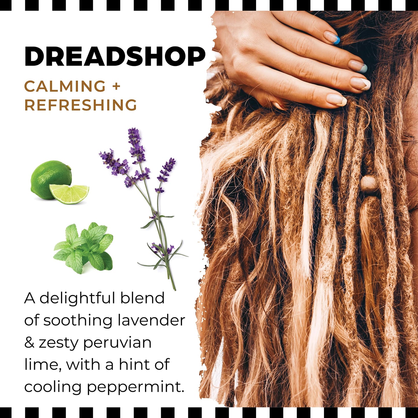 Dollylocks Refreshening Spray for Locs, Braids, Extensions, Dreadlocks | Lavender Lime Peppermint | Plant-based, Residue-free, Sulfate-free | Refresh Beauty & Personal Care Dollylocks