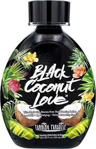 Tanning Paradise Black Coconut Love Tanning Lotion | Coconut Oil | Age-Defying | Tattoo Protecting Formula | Ultra Hydrating Dark Tanning Lotion Beauty & Personal Care TANNING PARADISE