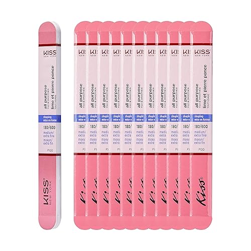 Kiss File All Purpose & Smoother 180 Medium / 600 Extra Fine F100N - Pack of 12 Beauty & Personal Care KISS
