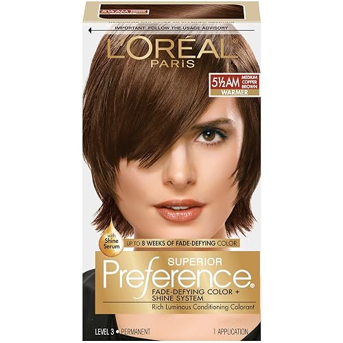 L'Oreal Paris Superior Preference Fade-Defying Color + Shine System, 5.5AM Medium Copper Brown (Packaging May Vary) Beauty & Personal Care L'Oreal Paris