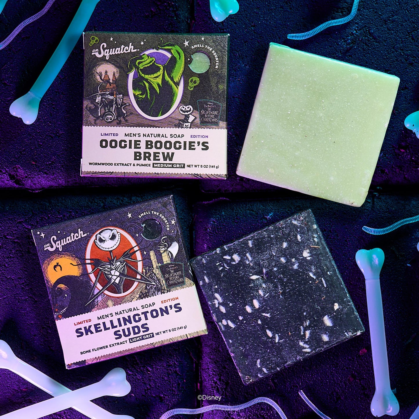Dr. Squatch Nightmare Before Christmas Collection - Natural 4 Soap Gift Set - Cold Process Soap with No Harsh Chemicals - Skellington Suds, Oogie Beauty & Personal Care Dr. Squatch