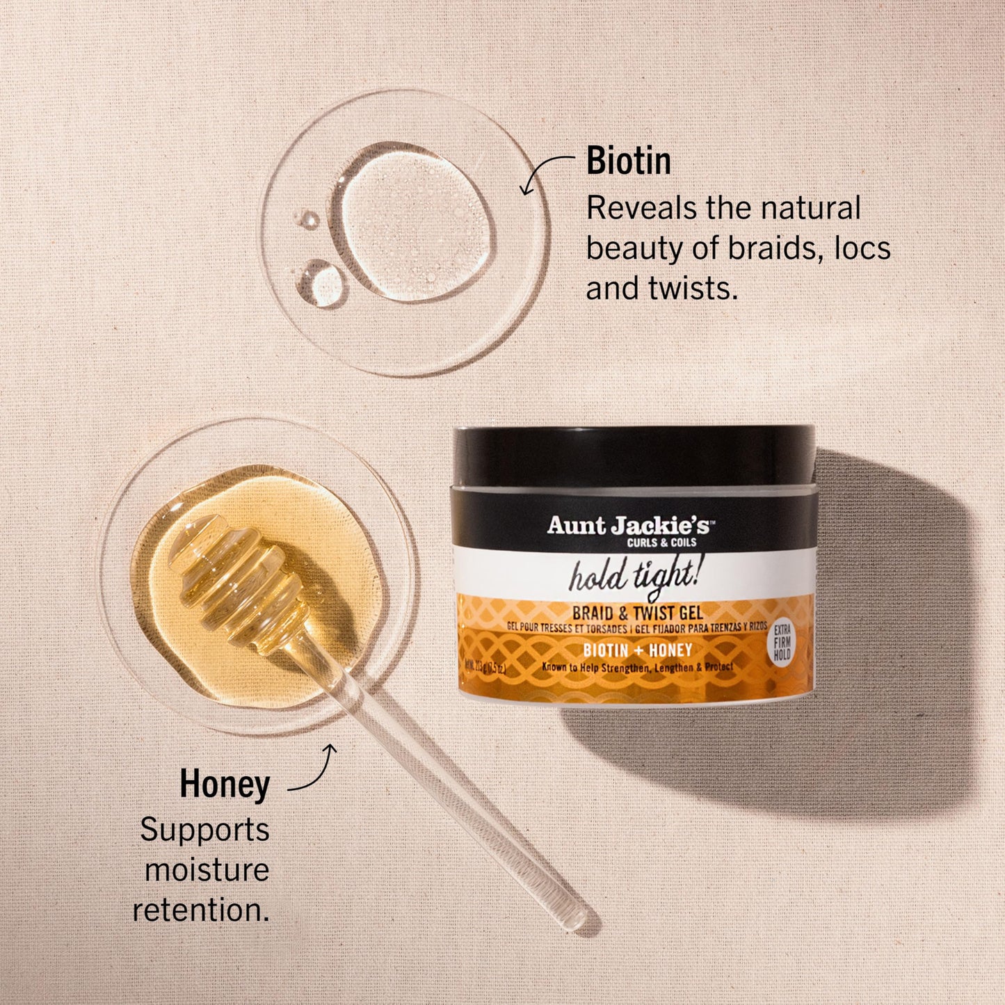 Aunt Jackie's Award-Winning Braid + Twist Collection Hold Tight Braid & Twist Gel with Extra Firm Hold, 7.5oz Beauty & Personal Care Aunt Jackie's
