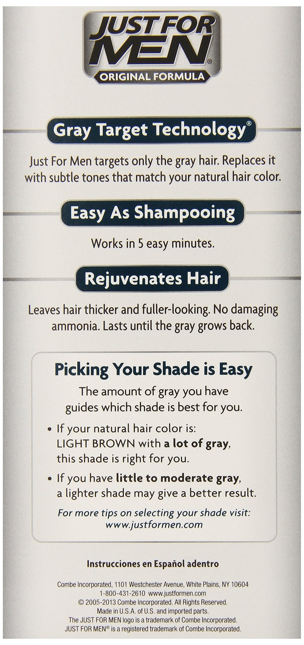 Just For Men Original Formula Men's Hair Color, Light Brown Beauty & Personal Care Just for Men