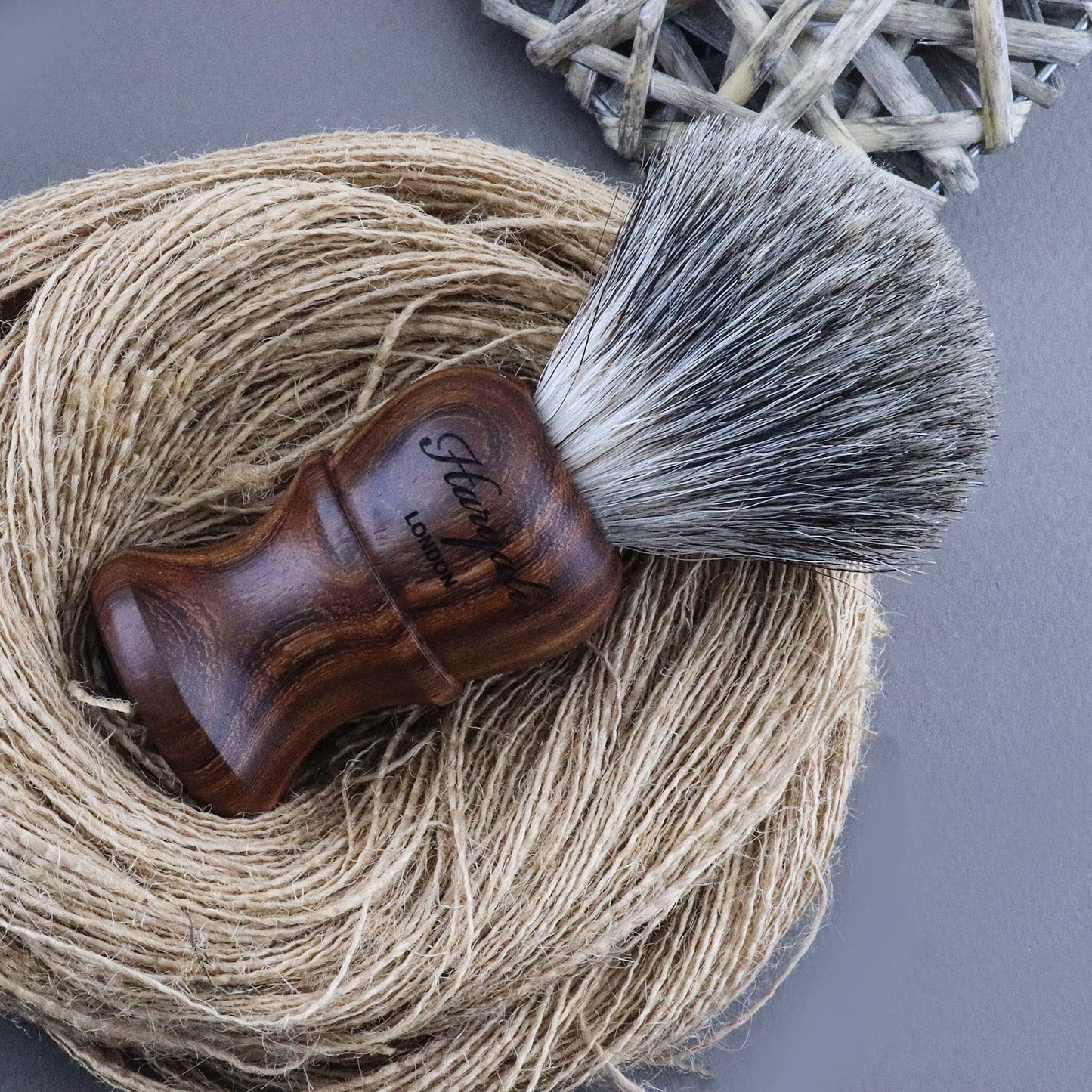 Haryali London Shaving Kit - 3 Pc Wooden Shaving Kit - Double Edge Safety Razor - Super Badger Shaving Brush - Shaving Stand from Wood and Stainless Beauty and Personal Care Haryali London