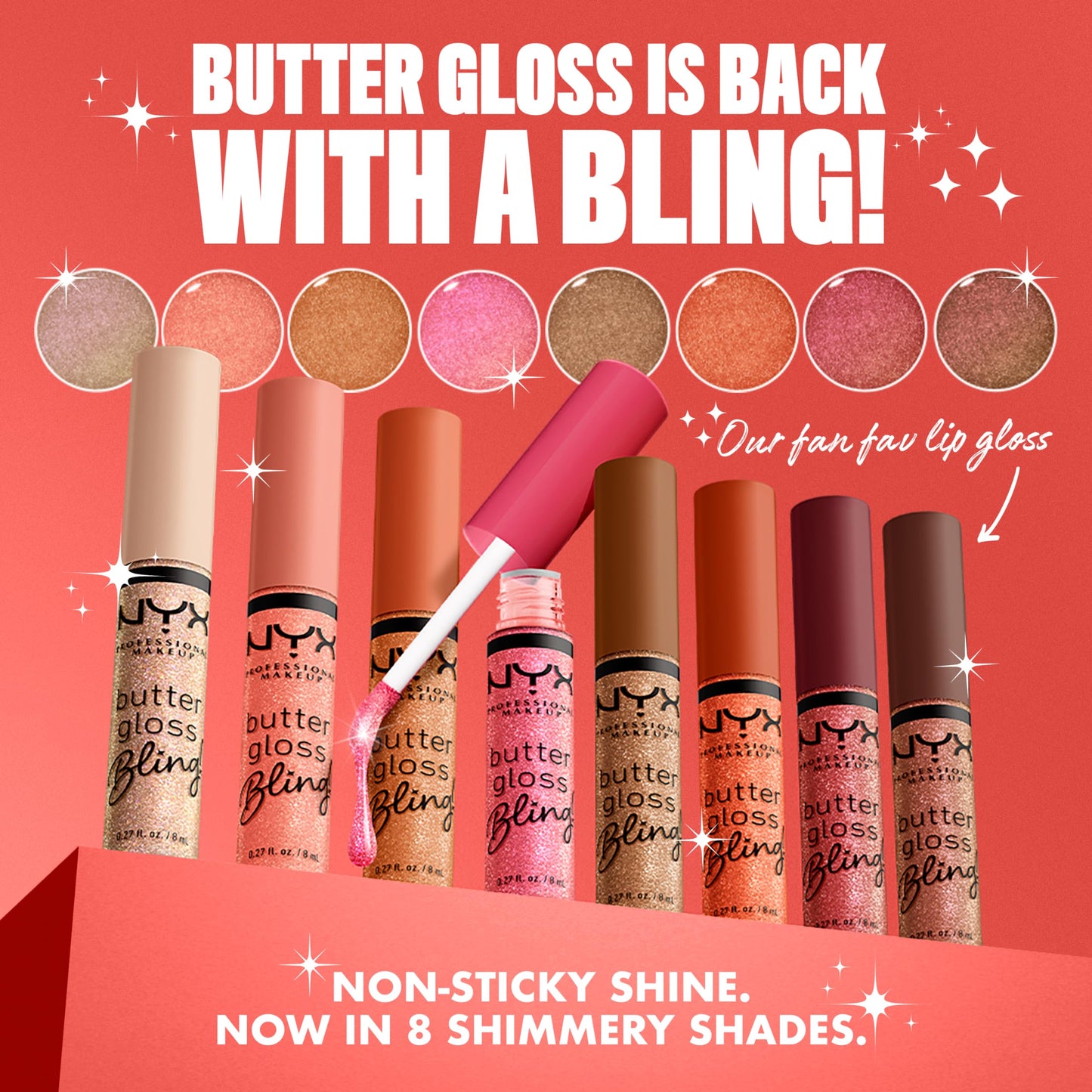 NYX PROFESSIONAL MAKEUP Butter Gloss Bling Lip Gloss, Non Sticky and Shiny Vegan Lip Makeup - Hustla Beauty & Personal Care NYX PROFESSIONAL MAKEUP