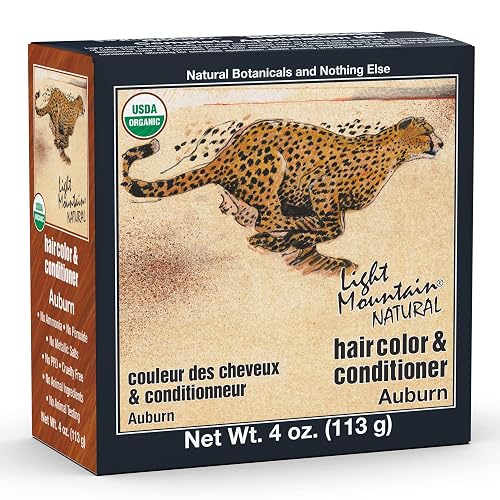 Light Mountain Henna Hair Color & Conditioner - Auburn Hair Dye for Men/Women, Organic Henna Leaf Powder and Botanicals, Chemical-Free, Semi-Permanent Beauty & Personal Care LIGHT MOUNTAIN