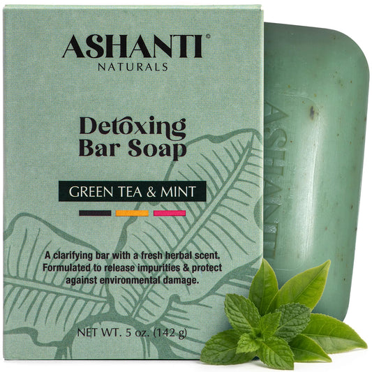Ashanti Naturals Green Tea Soap Bar 2-Pack | Detoxing Natural Soap with Shea Butter, Olive Oil & Haxel Extract - 5 oz Beauty & Personal Care Ashanti Naturals